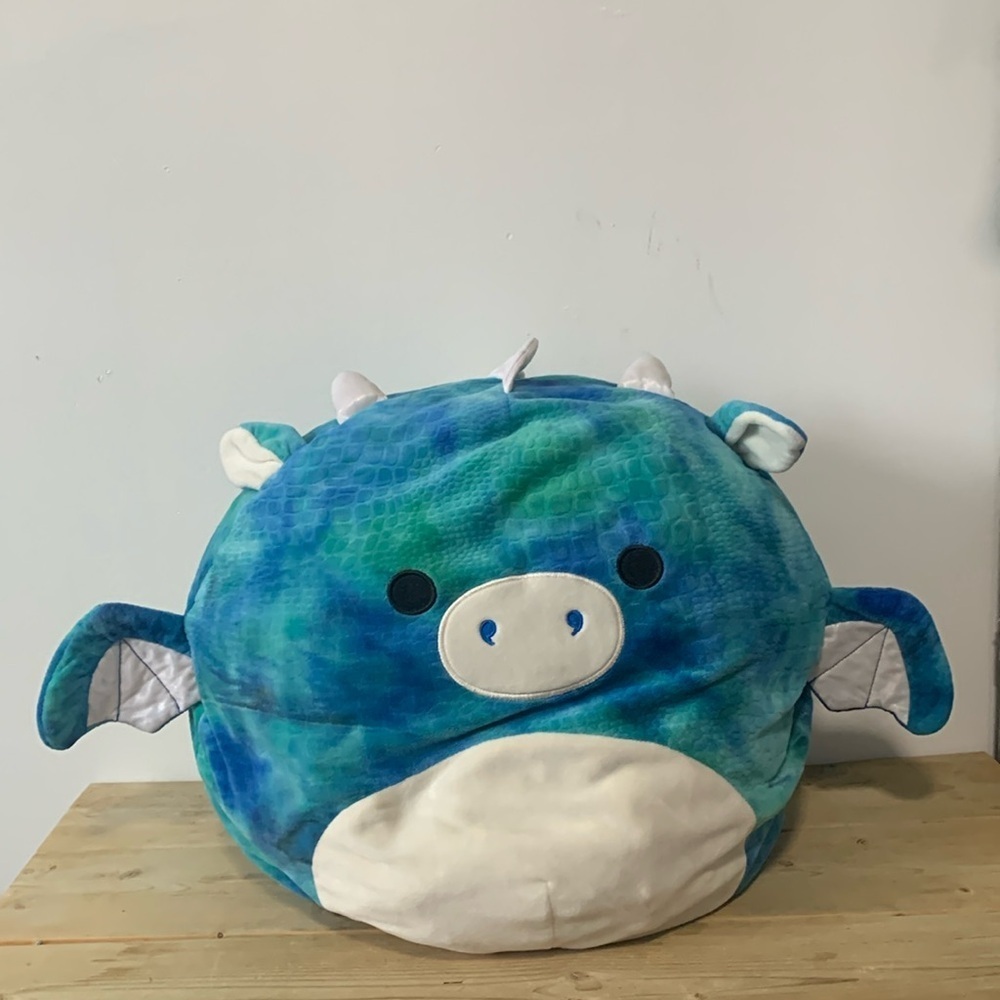 Squishmallows Destiny Dominic Tie-Dyed about 16” Blue Dragon Plush